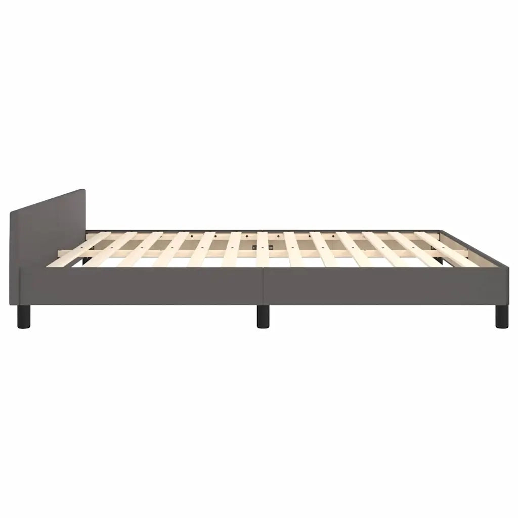 Giroletto con Testiera senza Materasso-Struttura Letto Grigio 180x200 cm