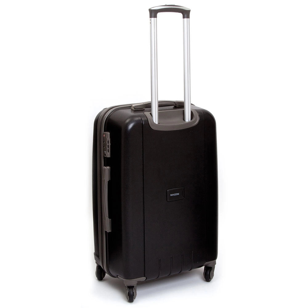 Trolley Valigia Media Rigida in Polipropilene 4 Ruote TSA Ravizzoni Iron Nero