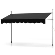 Tenda da sole manuale retrattile regolabile 300 x 120 x 210-300 cm protezione solare atmosfera accogliente poliestere nero 20_0013641