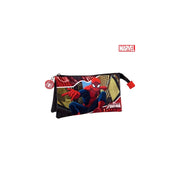 Trade Shop - Astuccio 3 Posti Chiusura Zip Portapenne Porta Matite Pastelli Marvel Spiderman -