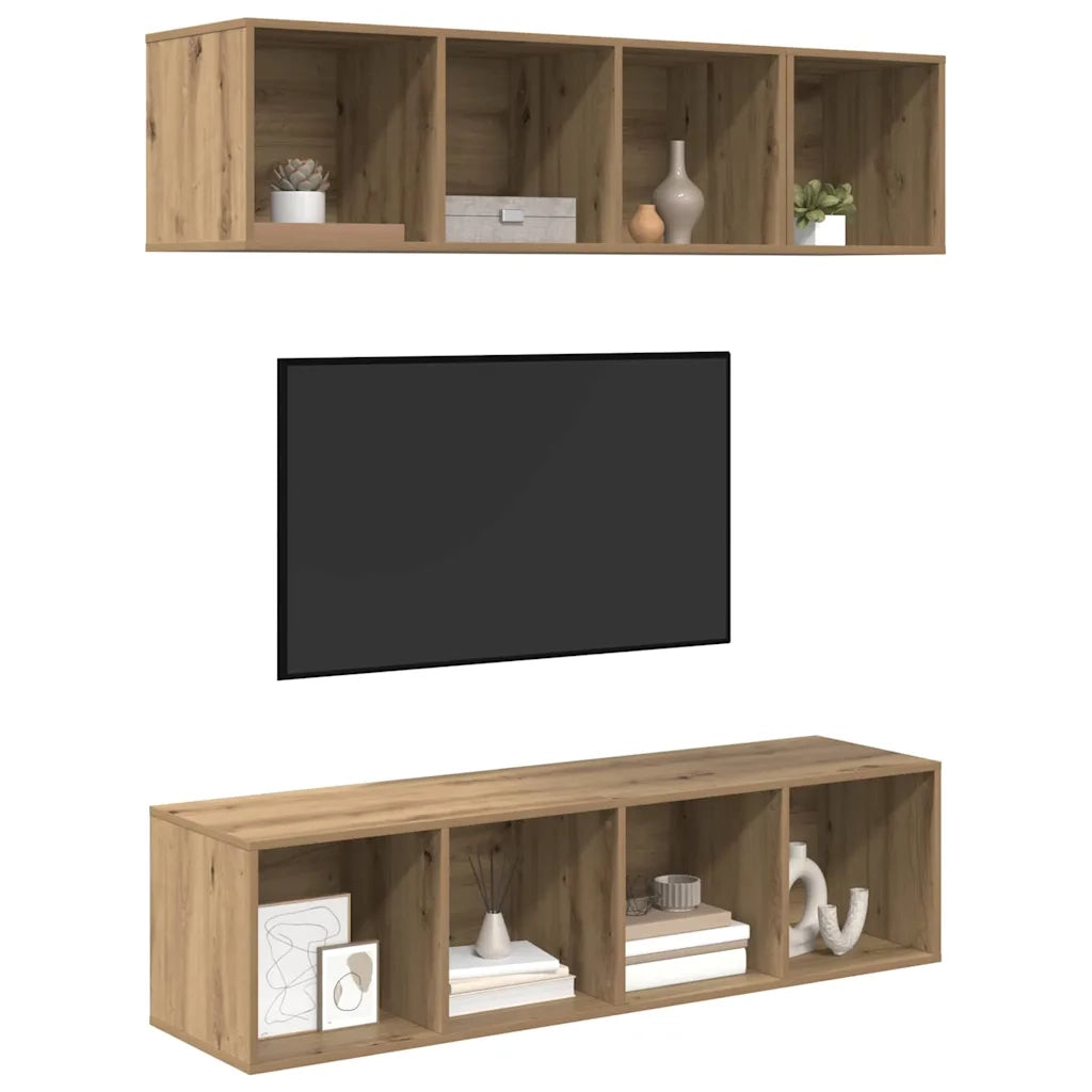Set mobile TV 3 pcs Rovere artigianale Legno multistrato 3393413
