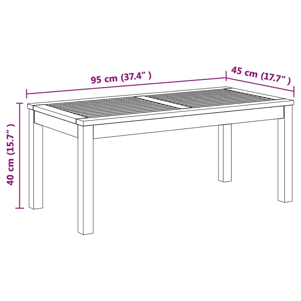 tavolo Marrone 95 x 45 x 40 cm Legno di teak solido CFW7877877