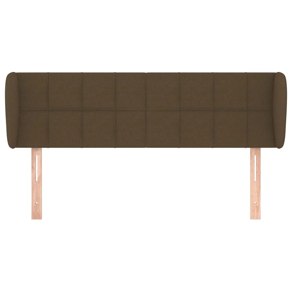 Testiera ad Orecchio-Testata con Orecchie Marrone Scuro 147x23x78/88 cm in Tessuto 553600