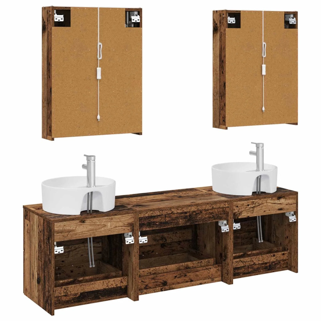 Set di mobili per il bagno 5 pcs Legno antico 3406893