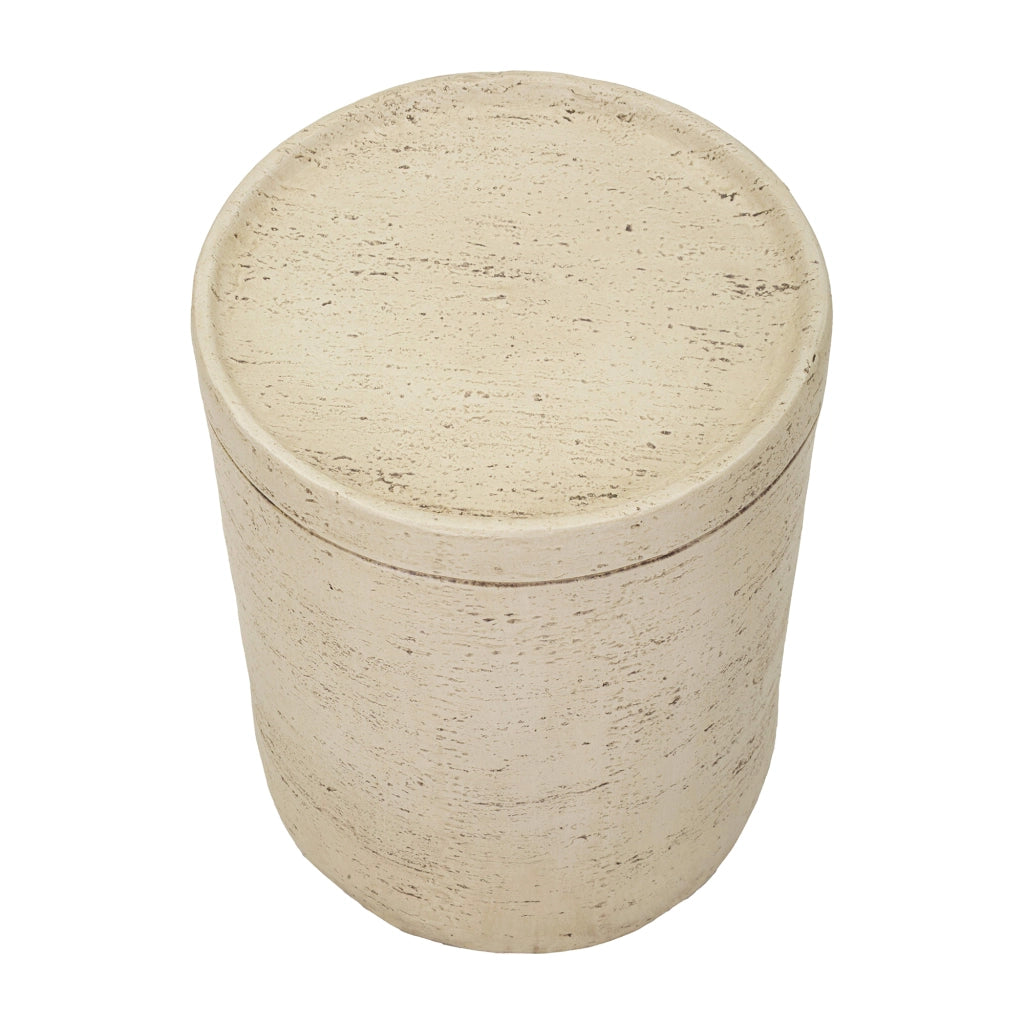 Gaka, Tavolino da Salotto Adatto per Indoor/outdoor, 42x51x42h cm Bianco Marmo