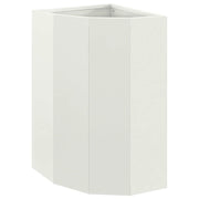 Fioriere | Cassetta per fiori | Vaso d'angolo Bianco 30 x 30 x 50 cm Acciaio