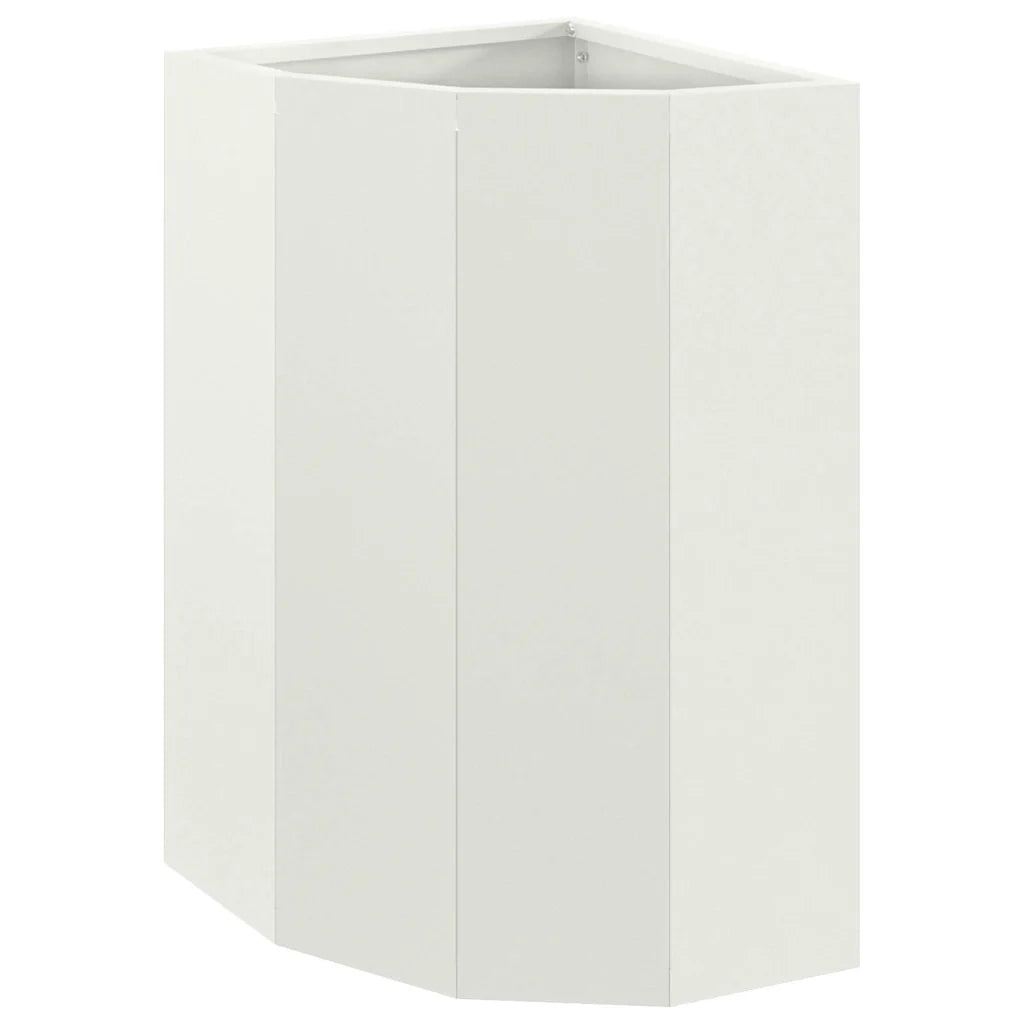 Fioriere | Cassetta per fiori | Vaso d'angolo Bianco 30 x 30 x 50 cm Acciaio