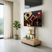 Cassettiera per TV in MDF e metallo colore legno naturale lunghezza 80 cm
