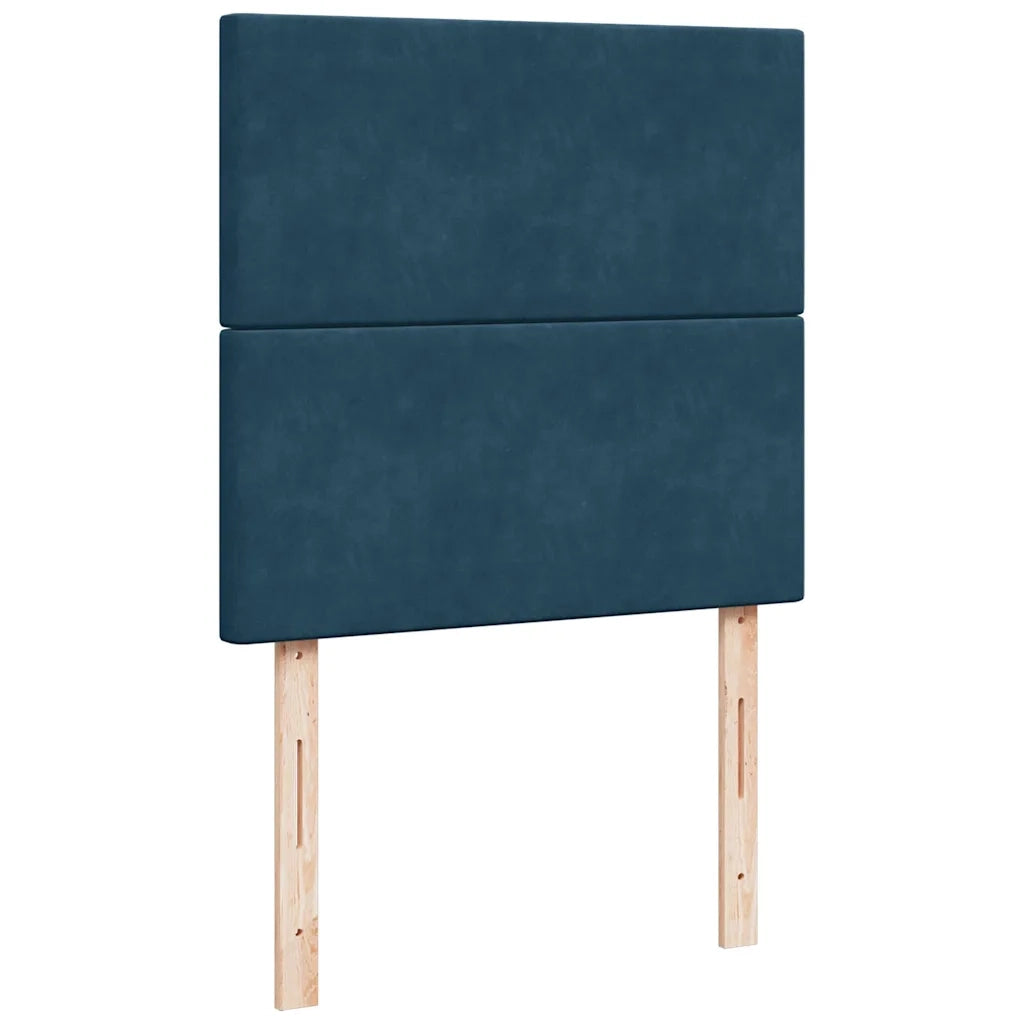 Giroletto a Molle con Materasso Blu Scuro 90x190 cm in Velluto