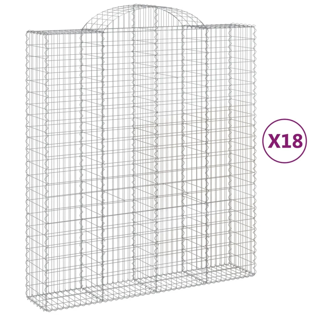 Cesti Gabbioni ad Arco 18 pz 200x50x220/240 cm Ferro Zincato 3146460