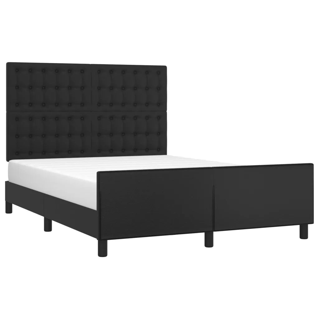 Giroletto con Testiera Nero 140x190 cm in Similpellecod mxl 121859