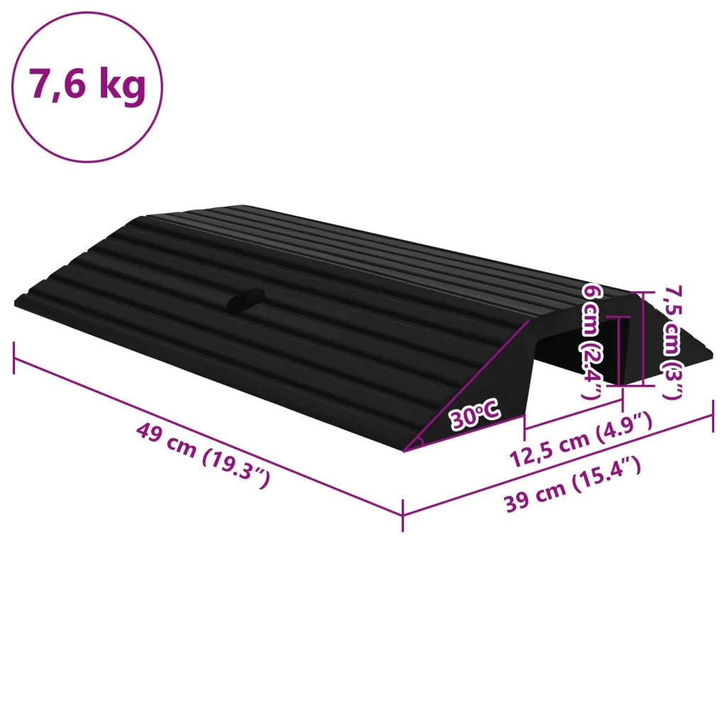 Rampe per Soglia a Ponte 3 pz 49x40x8 cm Gomma CFW5255751