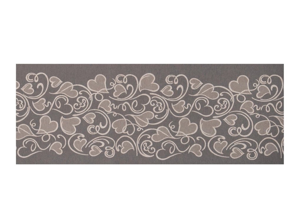 Tappeto Passatoia Tessuto Jacquard Linea Emozioni Disegno Amour Grigio - 57x320 - Grigio