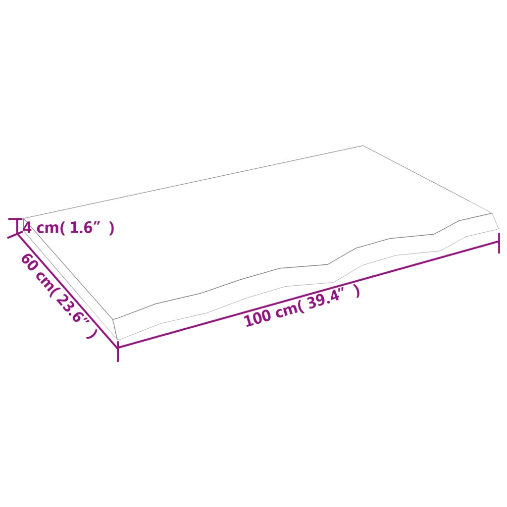 Ripiano Marrone Scuro 100x60x(2-4) cm Massello Rovere Trattato 363810