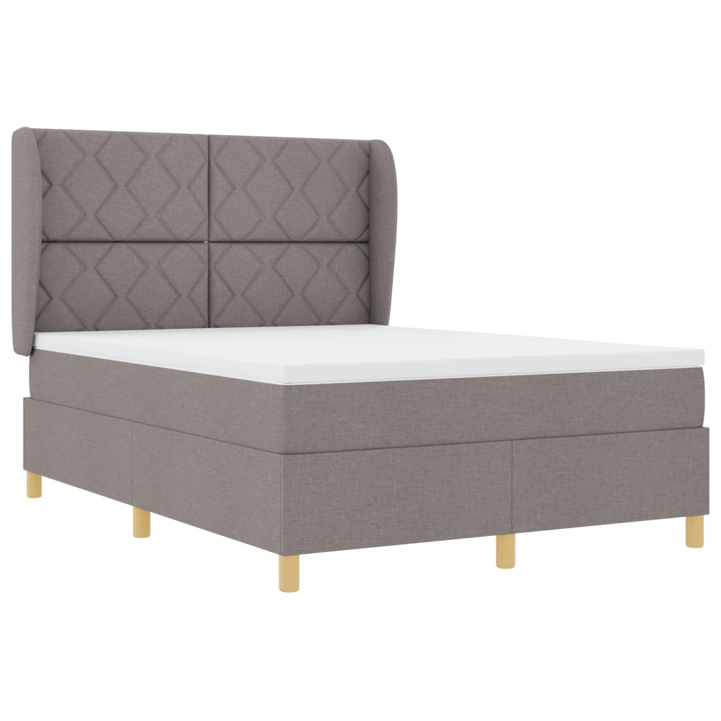 letto box spring  con materasso tortora 160x200 cm tessuto