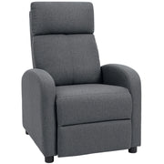 Poltrona Relax Reclinabile ¨C Xylo ¨C Tessuto Grigio Imbottita con Poggiapiedi 69x87x100.5