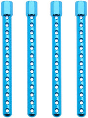 Montanti di supporto per corpo in alluminio - 4 pezzi - Blu - 60 mm - Leggeri - Duraturi e resistenti alla corrosione - Componenti RC