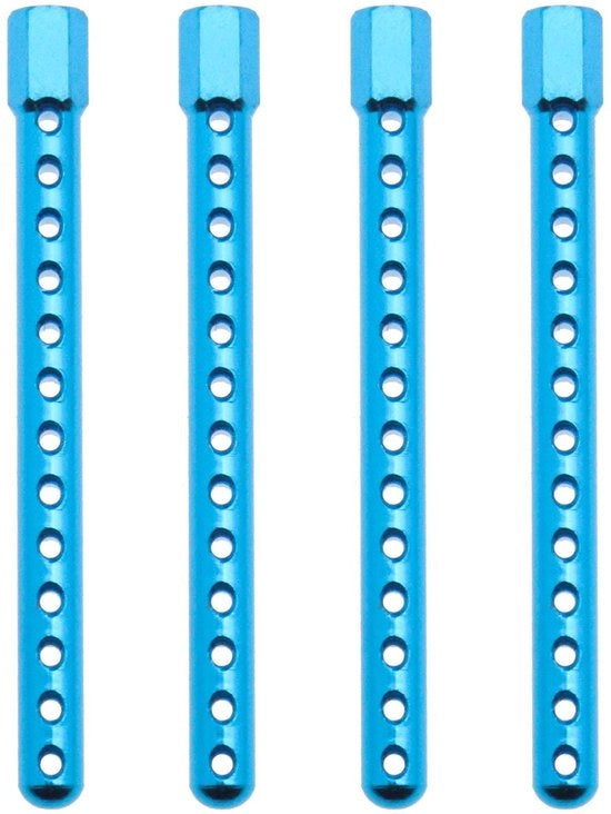 Montanti di supporto per corpo in alluminio - 4 pezzi - Blu - 60 mm - Leggeri - Duraturi e resistenti alla corrosione - Componenti RC