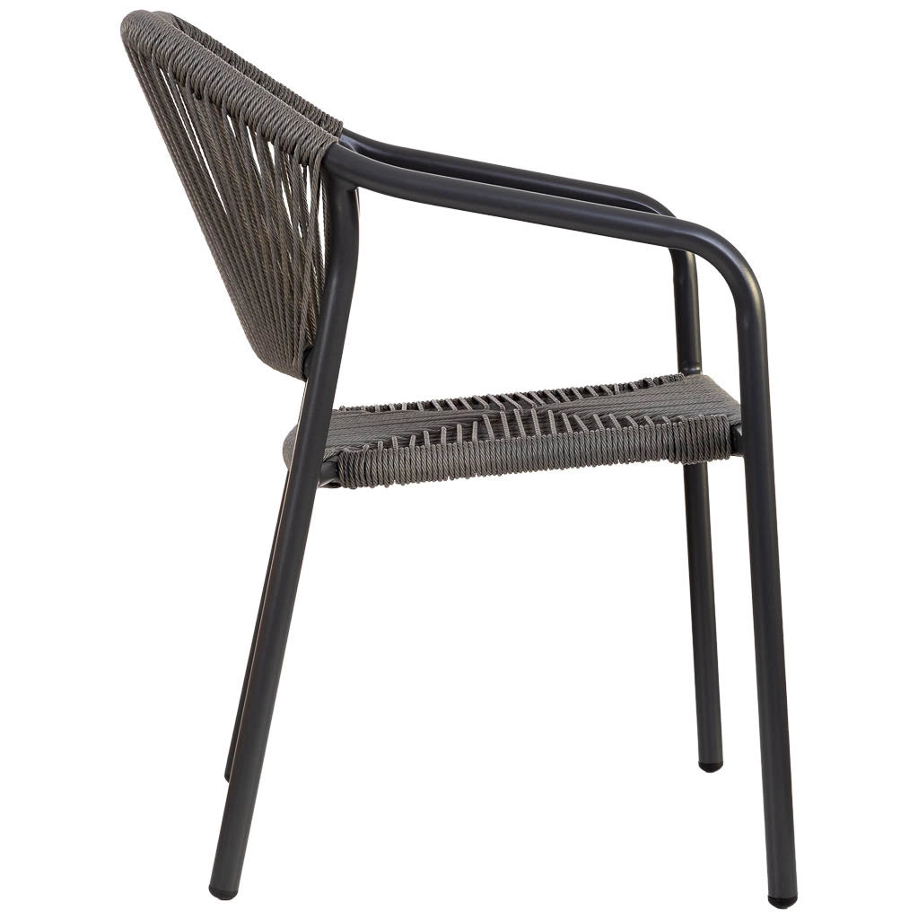 Sedia in rattan sintetico grigio 56x60x80