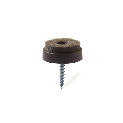Scivoli in feltro tondi con vite Ã˜ 28 mm. - marrone - 8 pz.