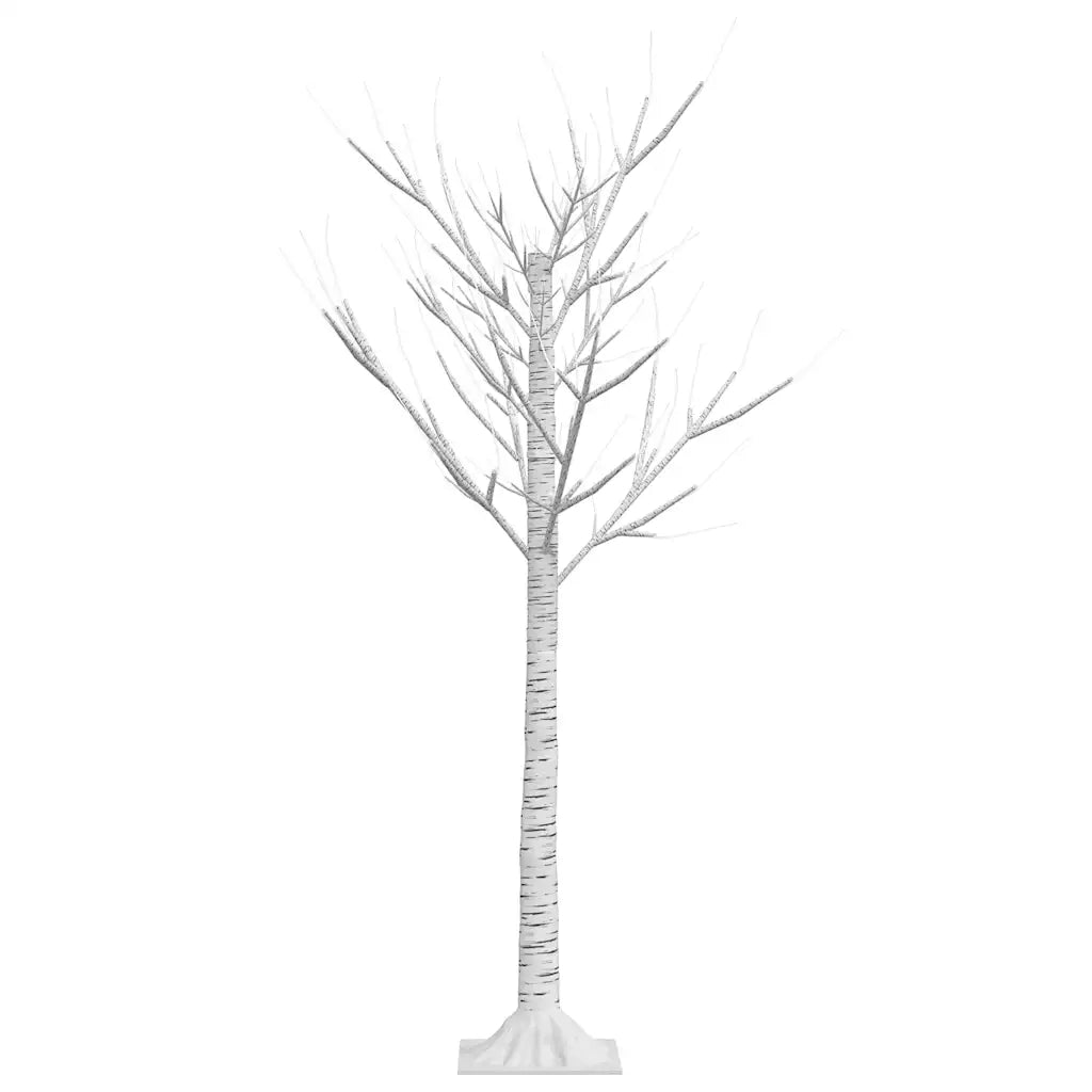 Albero Natale 128 LED 1,2 m Salice Bianco Caldo Interno Esterno 332952