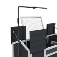 Casa per Tartarughe Terrestri all'Aperto, Gabbia per Tartarughe, 2 Tane, Supporto per Lampada Regolabile, Legno Massiccio, 120 x 56,5 x 43 cm, Grigio