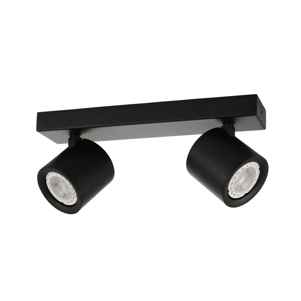 Faretto soffitto Karlota nero doppio 2xGU10 Italux