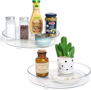 Organizzatore per cucina e frigorifero - 2 pezzi, rotante 360° - contenitore per spezie e altro - 27 + 23 cm organizzatore rotante elettrico