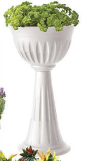 COLONNA ALBA ARREDO GIARDINO RESINA COLORE BIANCO D43X74,5