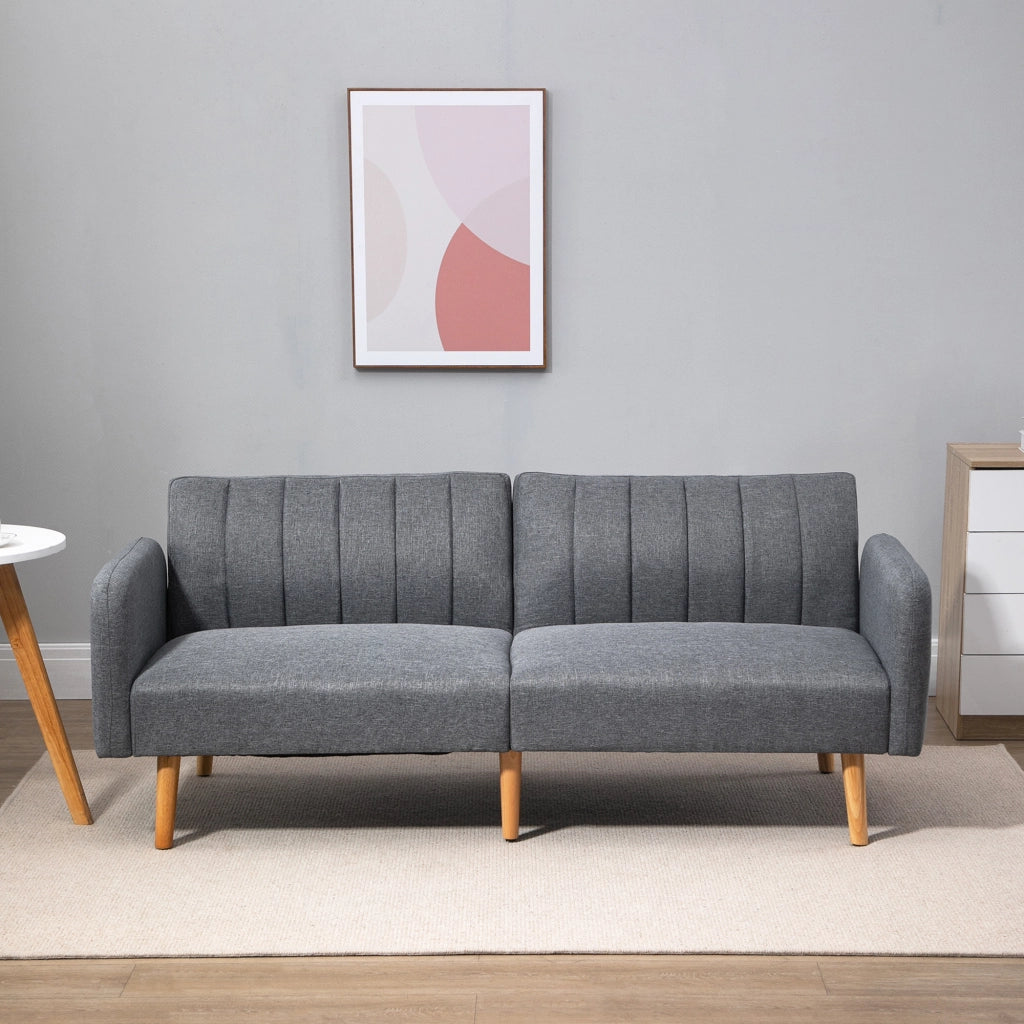 Divano letto 2 posti in tessuto ¨C Minimal ¨C grigio 173x75x73 cm