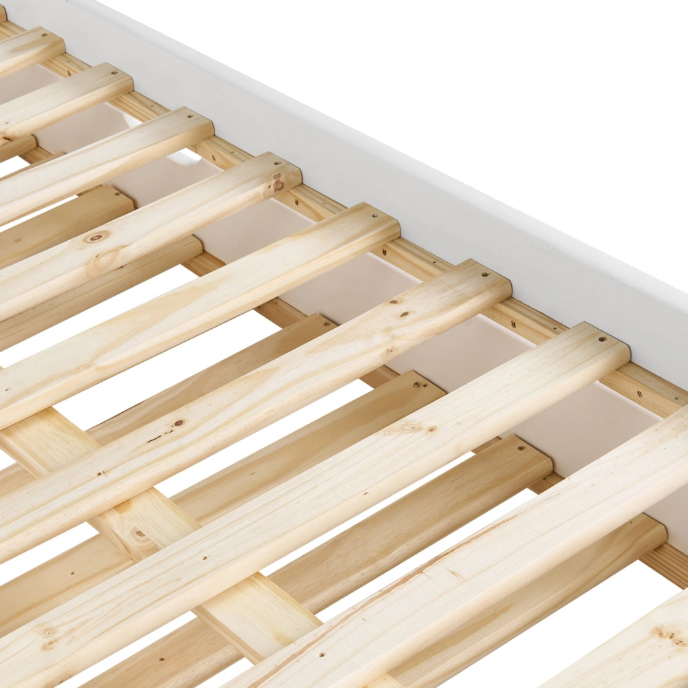 Letto a scomparsa in legno di pino chiaro con struttura in velluto UE misura singola 90 x 200 cm Telaio a doghe Extra Telaio a scomparsa