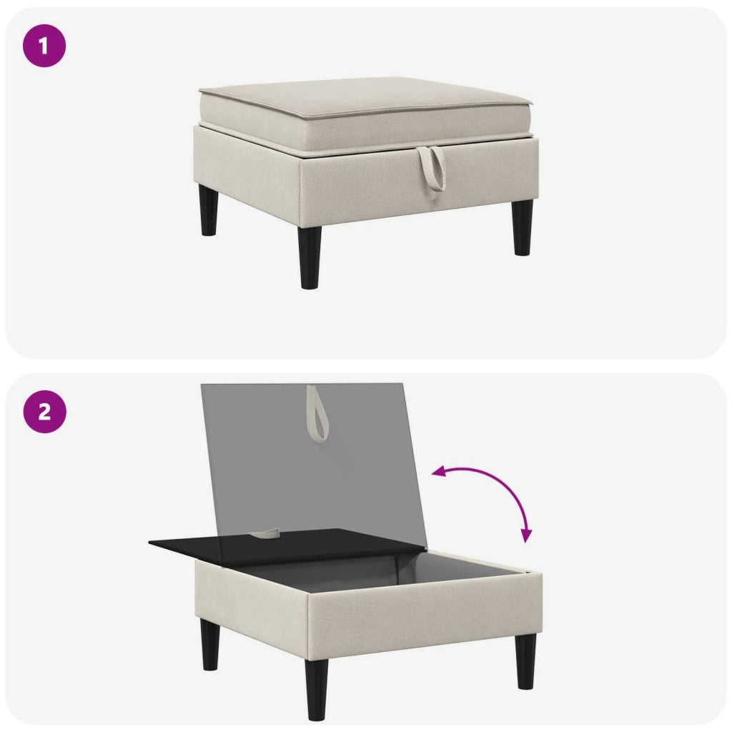 Pouf con Storage Avena Velluto