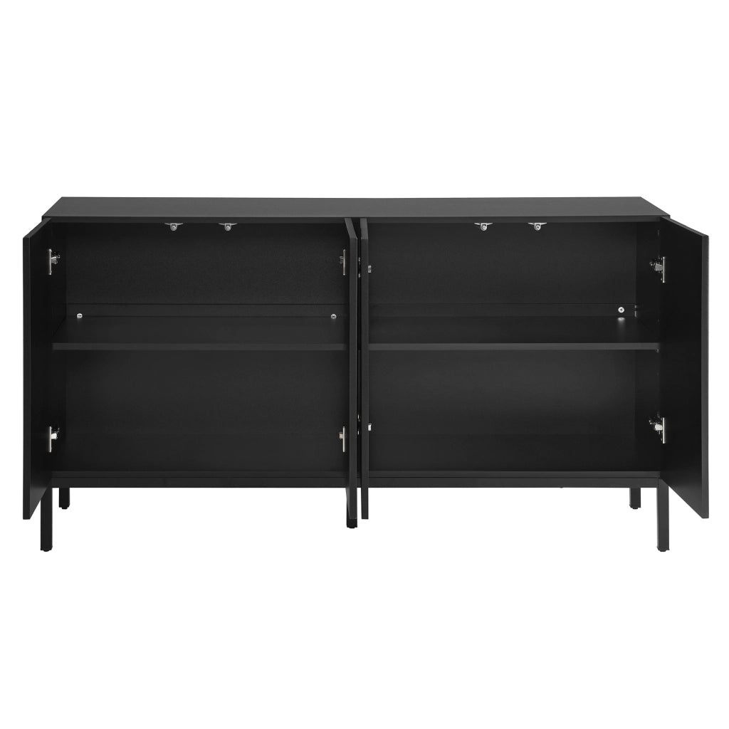 Credenza 4 Ante Moderna ¨C Xylo ¨C Nero, Soggiorno e Cucina