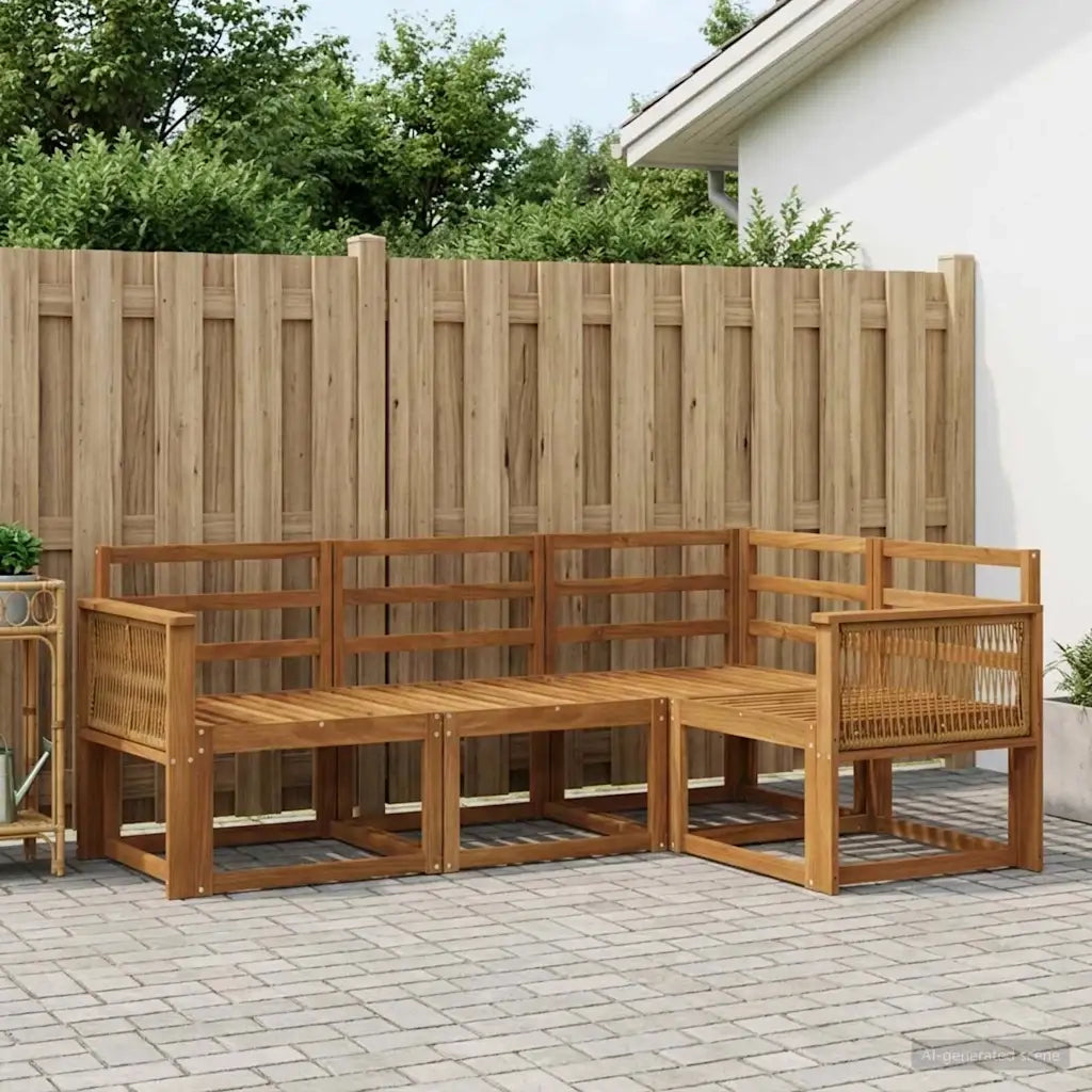 Set di divani da esterno 4 pcs Naturale