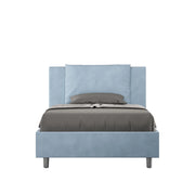 BS COM Letto singolo senza rete imbottito 100x200 microfibra azzurro