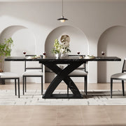Tavolo da pranzo 120x80x75 cm allungabile; MDF e metallo; nero