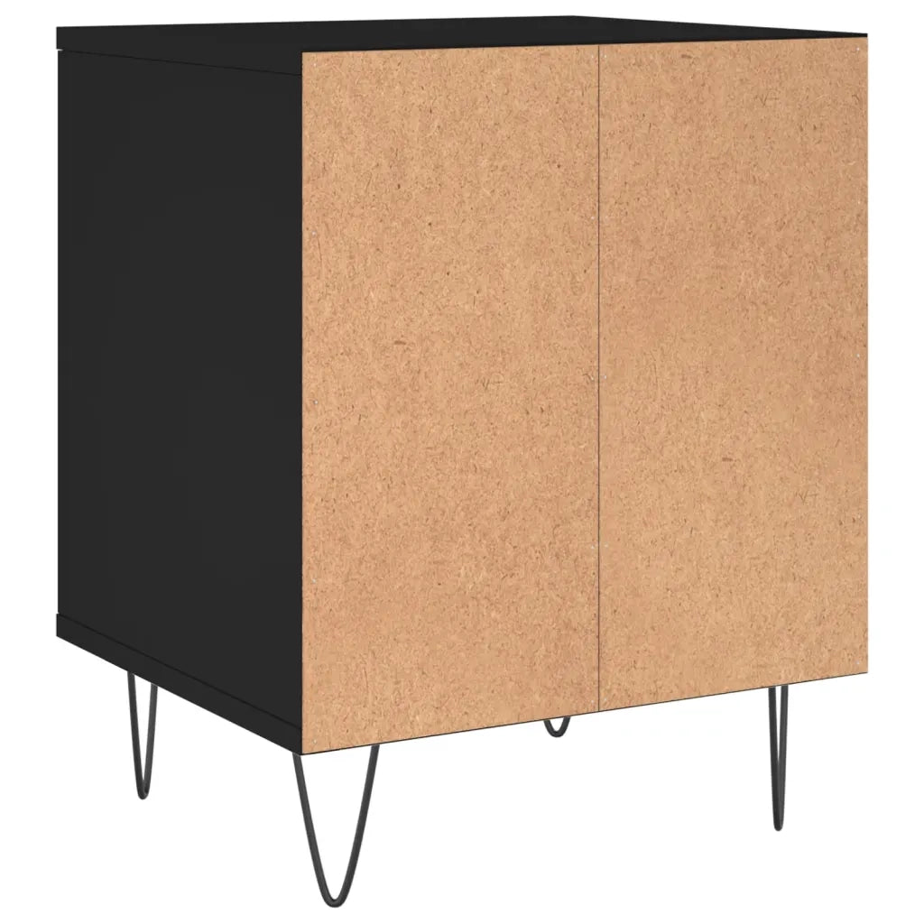 Set di 2 Comodini | Armadio da Notte | Mobiletto da notte Neri 40x35x50 cm in Legno Multistrato