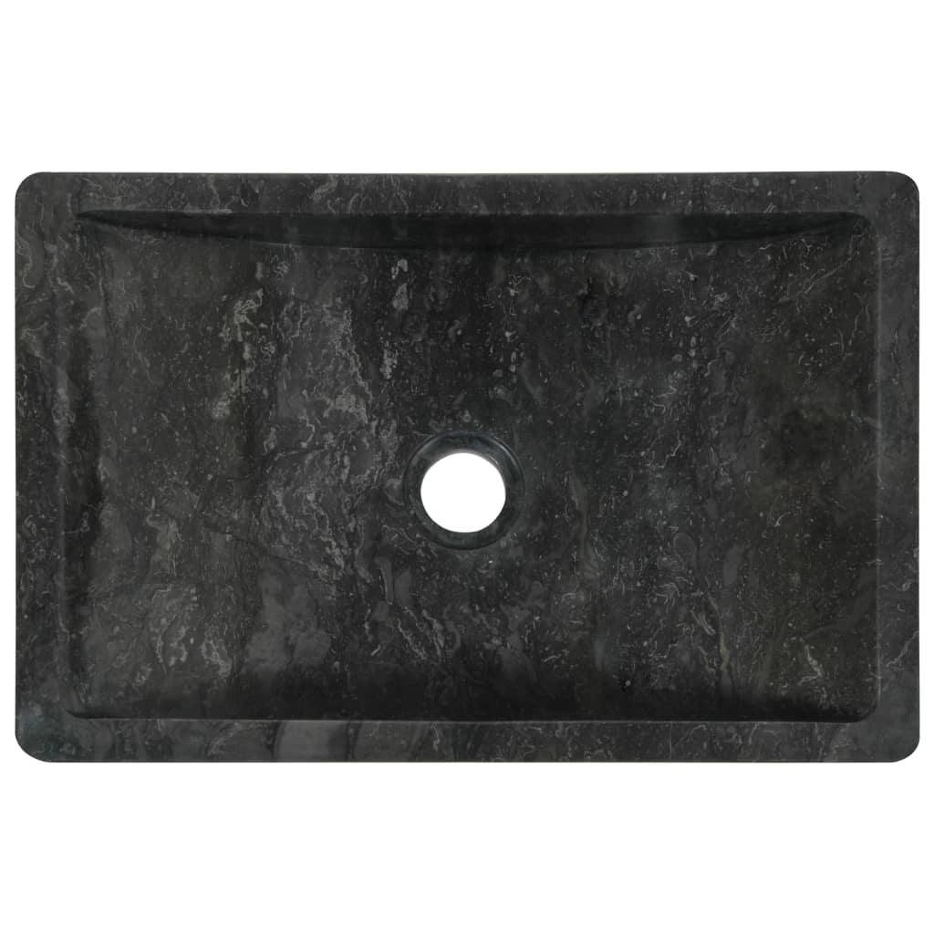 Lavabo in marmo nero 45 x 30 x 12 cm 02_0002554