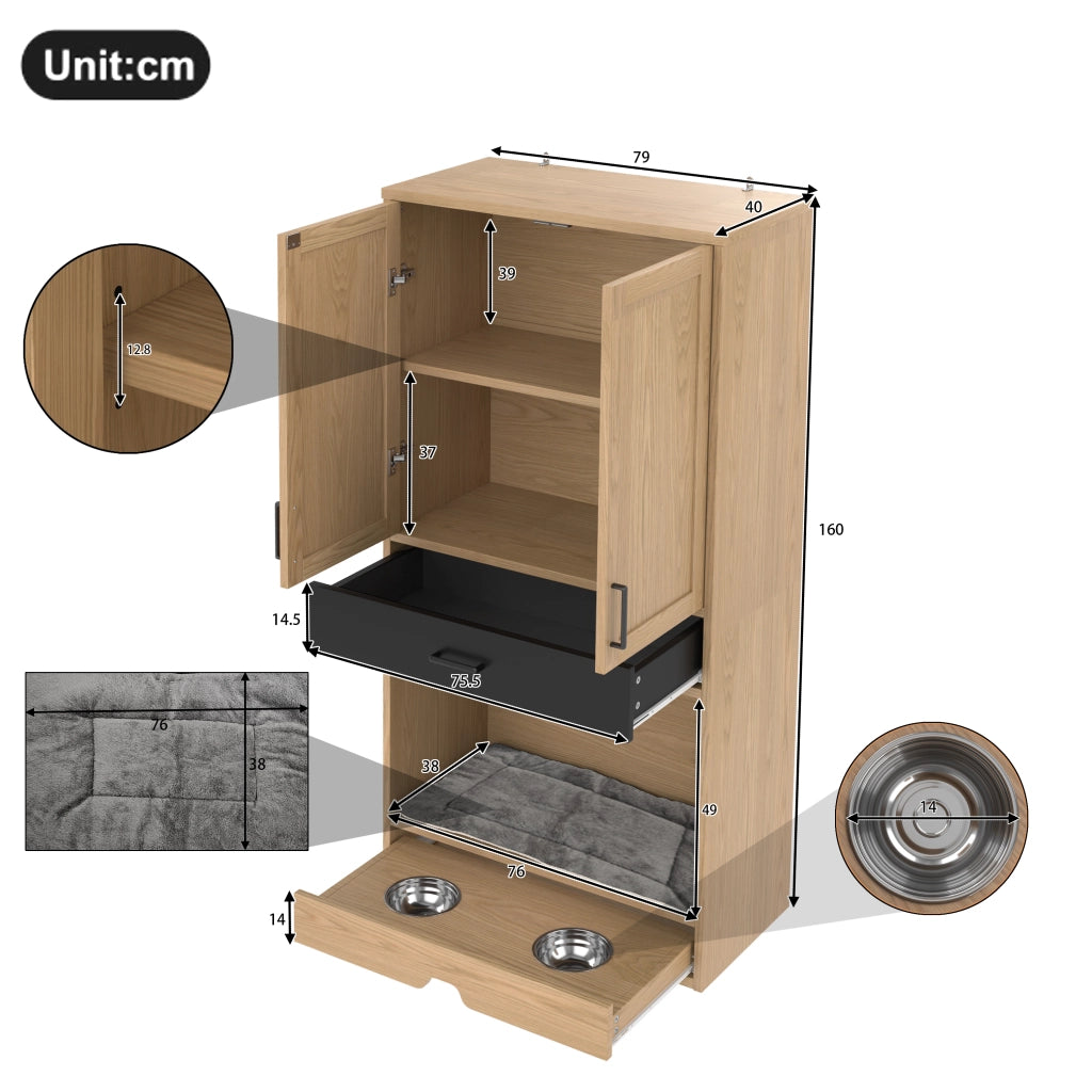 Mobile Multifunzione per Animali con Cuccia, Tiragraffi e Cassetti ¨C MINIMAL ¨C Legno