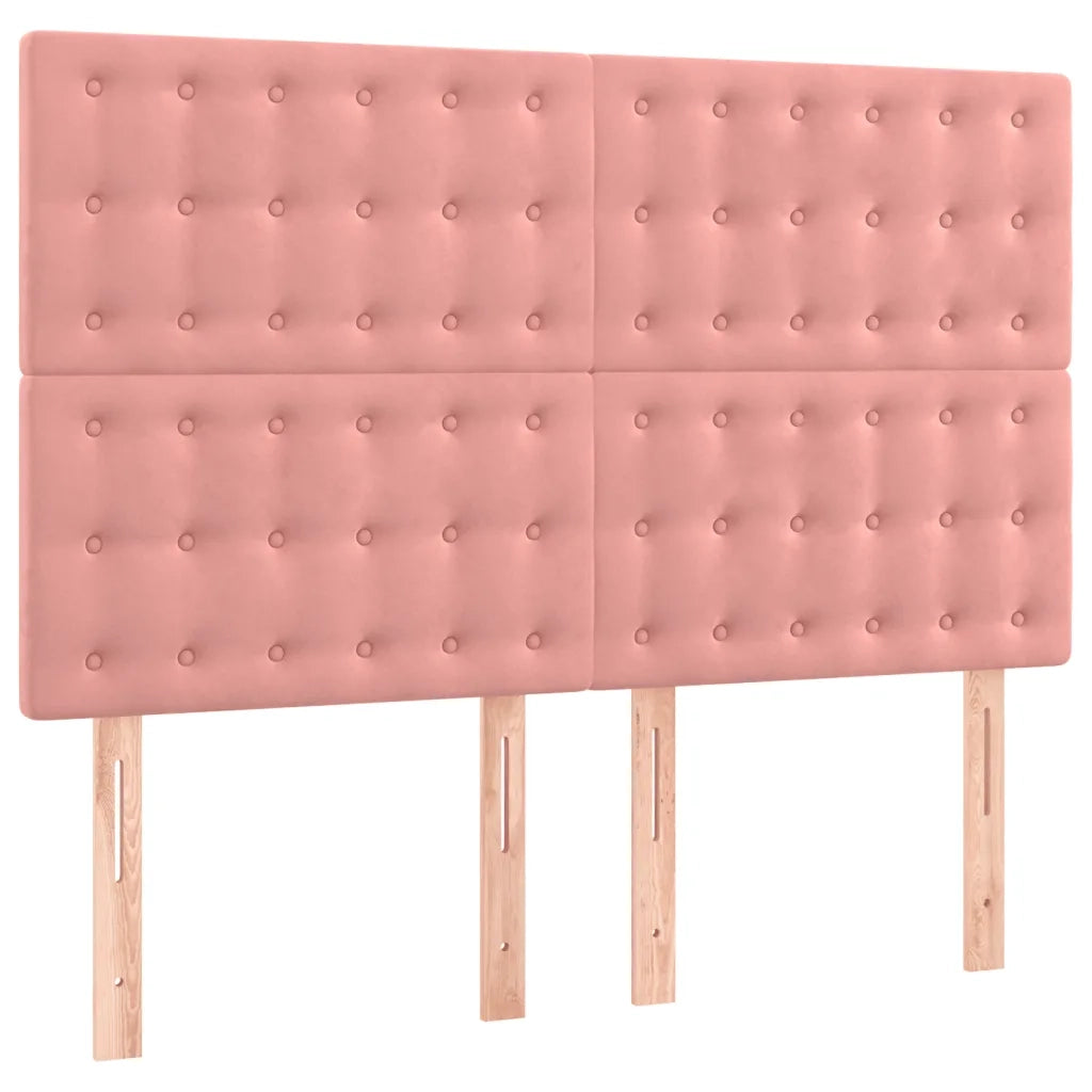 Giroletto a Molle con Materasso Rosa 140x190 cm in Velluto