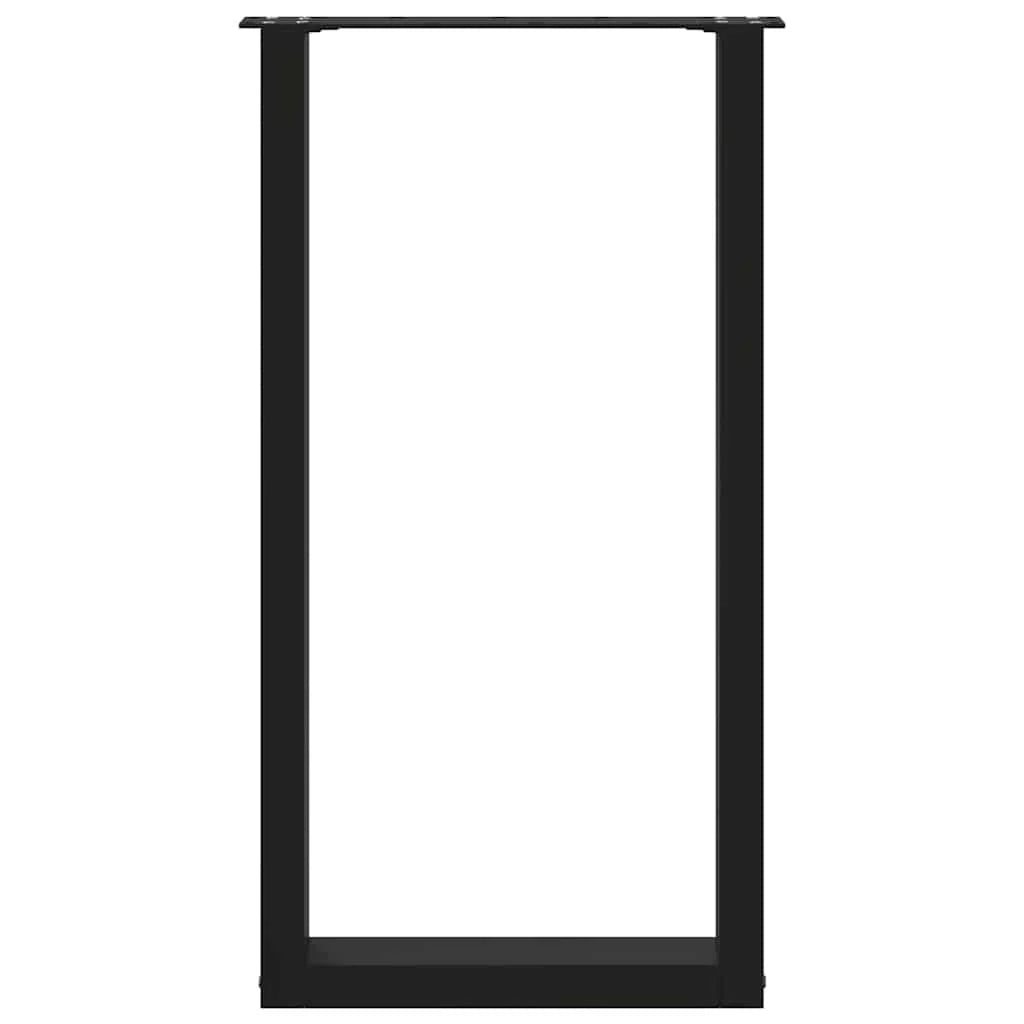 Set di 2 gambe regolabili per tavolo da bar a forma di U 50 x 90-91 cm design moderno acciaio nero 02_0057460