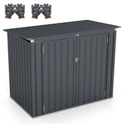 Casetta da giardino in metallo zincato 172 x 95,5 x 130 cm con doppia apertura e sicurezza rinforzata stile moderno in nero 20_0010014