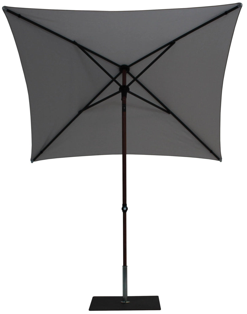 Ombrellone da Giardino 2x2 m Palo Ø38 mm in Alluminio Effetto Legno Tessuto Olefin Trend Wood Grigio