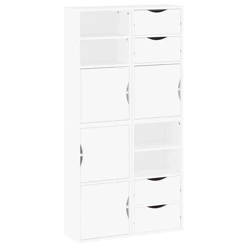 Armadietti Laterali 4 pz ODDA Bianco 40x24x79 cm Legno di Pino 3365349