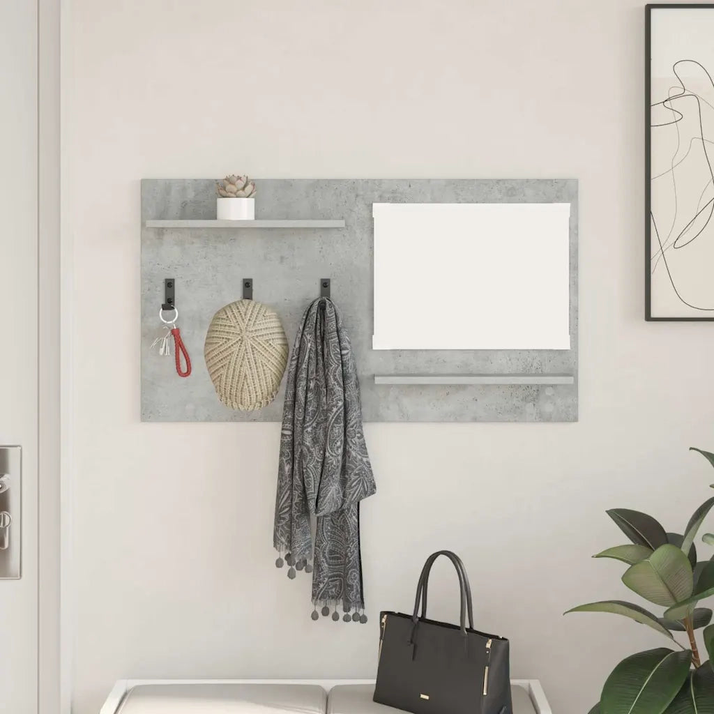 Appendiabiti a muro con specchio Grigio cemento 90 x 10 x 50 cm CFW4933187