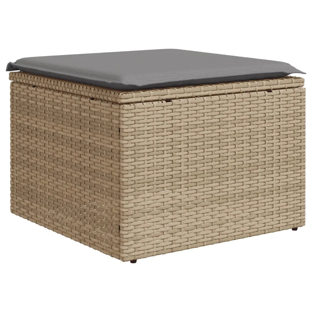 Set Divano da Giardino 9 pz con Cuscini Beige in Polyrattan 3221768