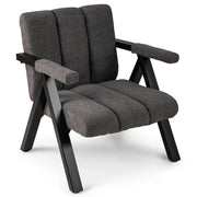 Poltrona lounge di grandi dimensioni 74 x 78,5 x 84 cm comfort ergonomico stile moderno di metà secolo metallo grigio 20_0011070