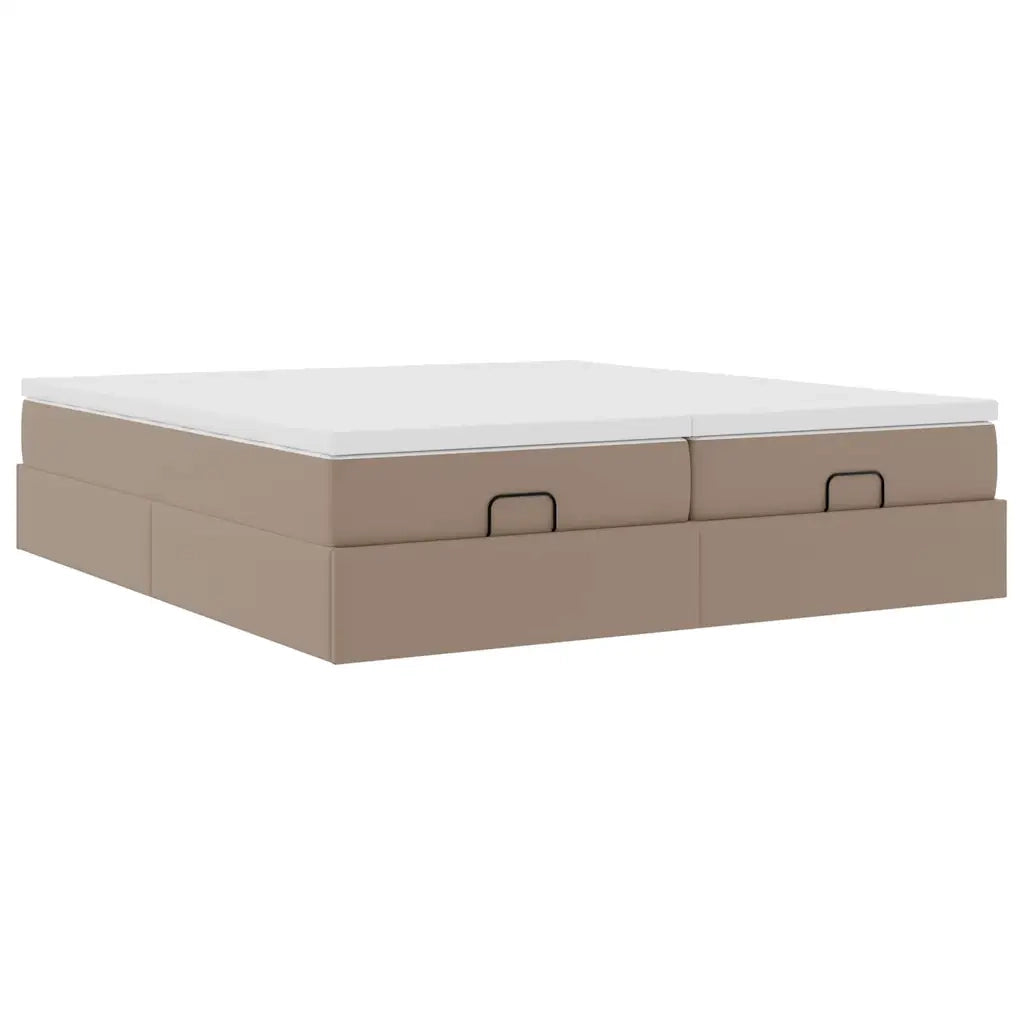 Struttura Letto Pouf con Materassi 200x200 cm Similpelle 3311233