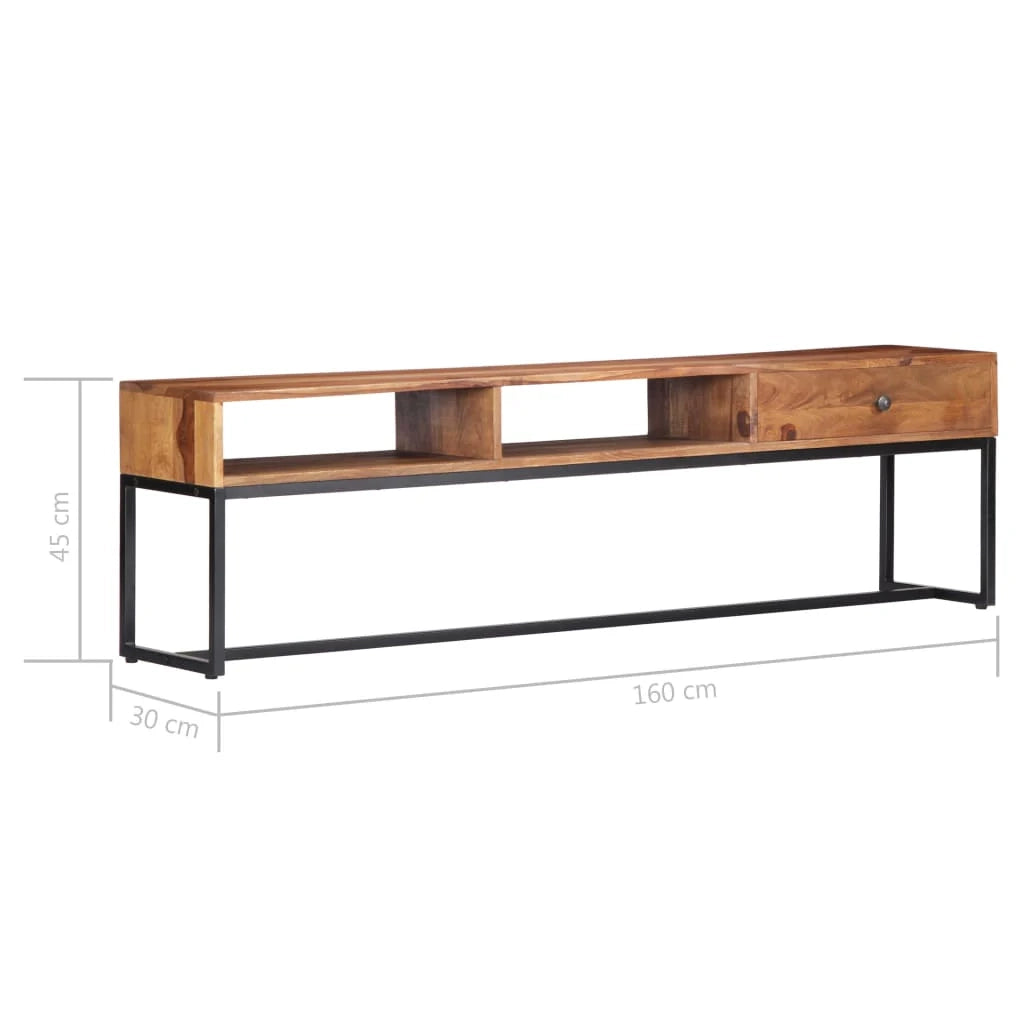Pratico mobile porta TV/credenza di design 160 cm legno massello di sheesham 2502079