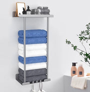 Supporto asciugamano senza forare, supporto asciugamano in acciaio inossidabile, supporto asciugamano per parete da colla, supporto asciugamano, supporto asciugamano per cucina, supporto asciugamano per bagno, per bagno (grigio)
